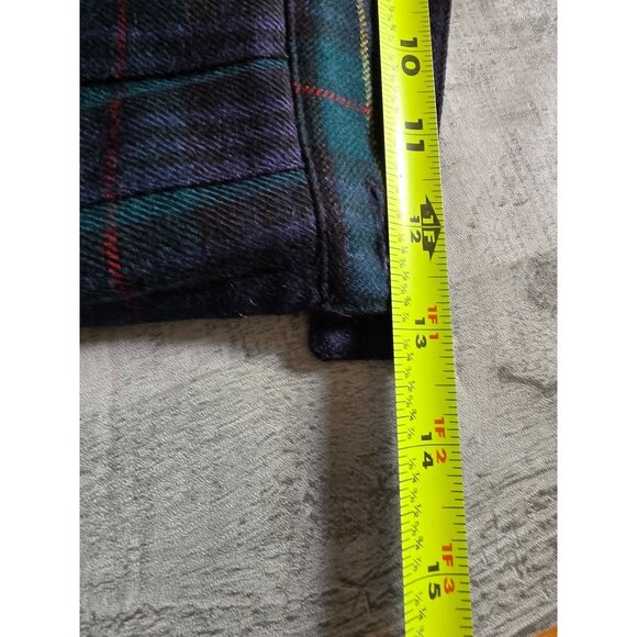 Vintage JG Hook Green & Navy Tartan Plaid Wool Pleated Skirt Petite 6 - Picture 7 of 7